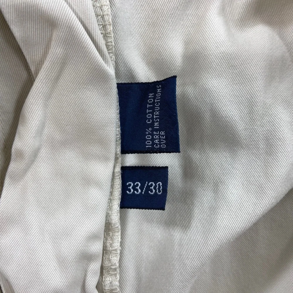 Polo Ralph Lauren Hammond Pant Men 33x30 Tan Beige Pleated Cuffed Chinos